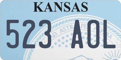 KS license plate 523AOL