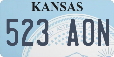 KS license plate 523AON