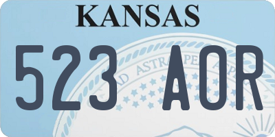 KS license plate 523AOR