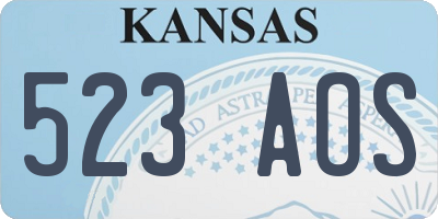 KS license plate 523AOS