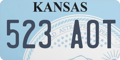 KS license plate 523AOT