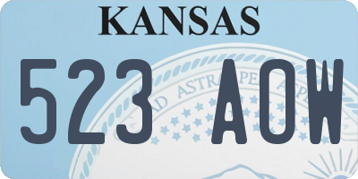 KS license plate 523AOW