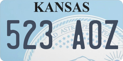 KS license plate 523AOZ