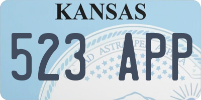 KS license plate 523APP