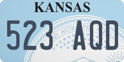 KS license plate 523AQD