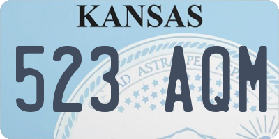 KS license plate 523AQM
