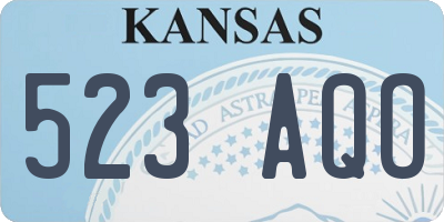KS license plate 523AQO