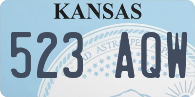 KS license plate 523AQW