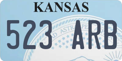 KS license plate 523ARB