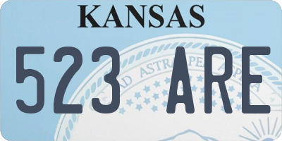 KS license plate 523ARE