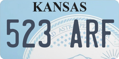 KS license plate 523ARF