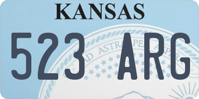 KS license plate 523ARG