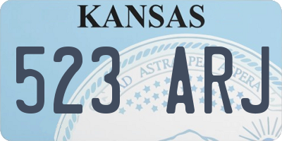 KS license plate 523ARJ