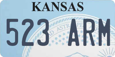 KS license plate 523ARM