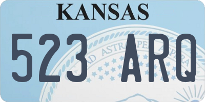 KS license plate 523ARQ