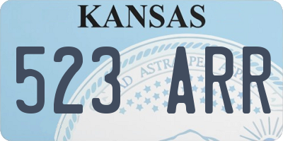 KS license plate 523ARR