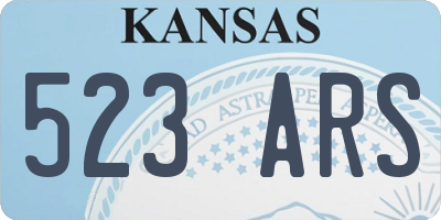 KS license plate 523ARS