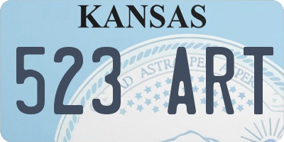 KS license plate 523ART