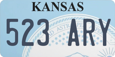 KS license plate 523ARY