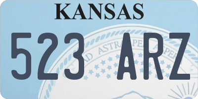 KS license plate 523ARZ