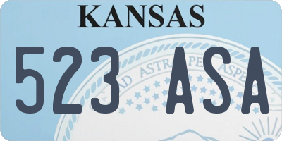 KS license plate 523ASA