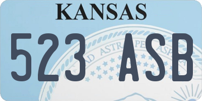 KS license plate 523ASB