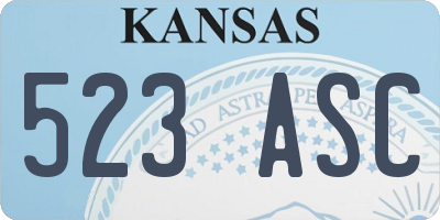 KS license plate 523ASC