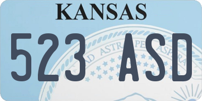 KS license plate 523ASD