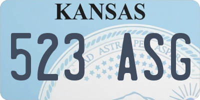 KS license plate 523ASG