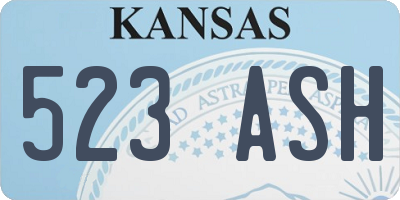 KS license plate 523ASH