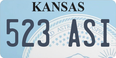 KS license plate 523ASI