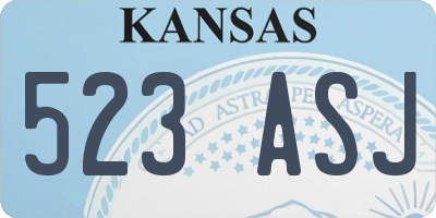 KS license plate 523ASJ