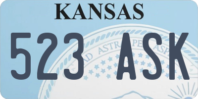 KS license plate 523ASK