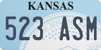 KS license plate 523ASM