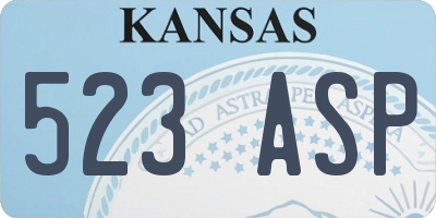 KS license plate 523ASP