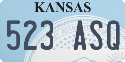 KS license plate 523ASQ