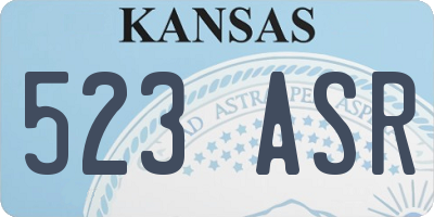 KS license plate 523ASR