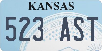 KS license plate 523AST