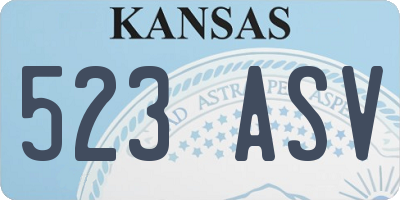 KS license plate 523ASV