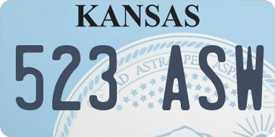 KS license plate 523ASW