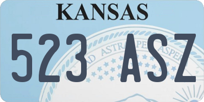 KS license plate 523ASZ