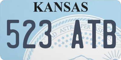 KS license plate 523ATB