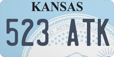 KS license plate 523ATK