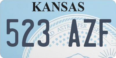 KS license plate 523AZF