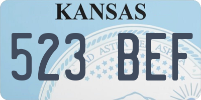 KS license plate 523BEF