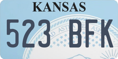 KS license plate 523BFK