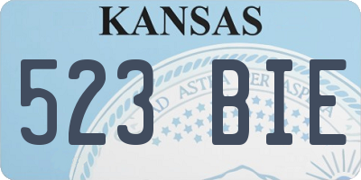 KS license plate 523BIE