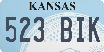 KS license plate 523BIK