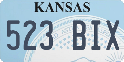 KS license plate 523BIX