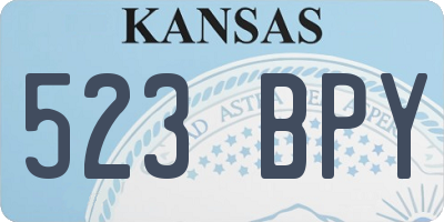 KS license plate 523BPY